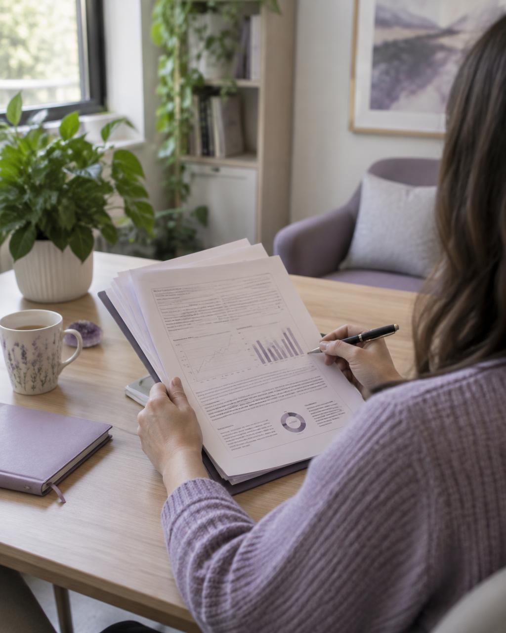 A psychologist reviewing a written ADHD assessment report